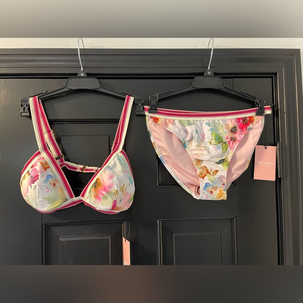 Juicy Couture Floral Bikini Set with Gold Accents NWT
